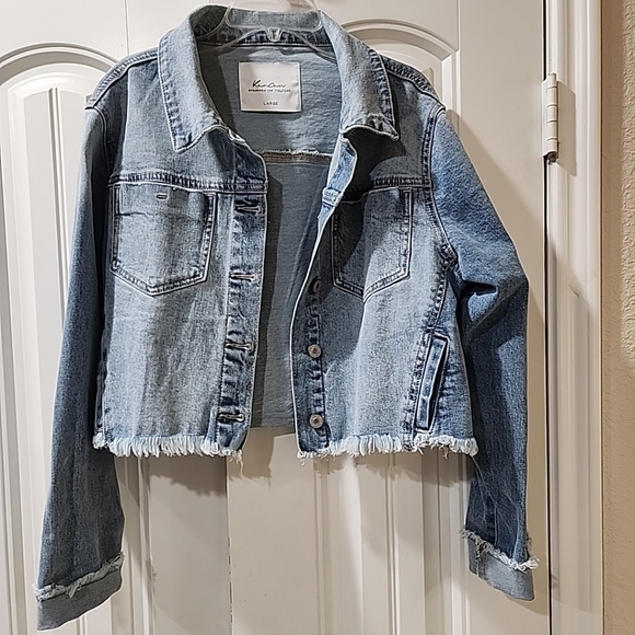 KanCan Light Blue Cropped Denim Jacket - Picture 1 of 3